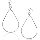 18K Gold or 925 Sterling Silver Plated Dangle Earrings for Women - Minimalist Teardrop Hoops - Hypoallergenic and Safe for Sensitive Ears