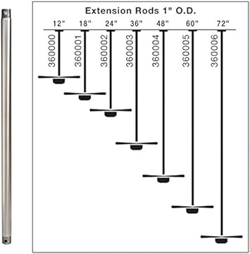 Kichler 360002GST, 24" Downrod, Galvanized Steel - Ceiling Fan Down