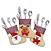 Womsky 12pcs Mini Christmas Stockings, 7'' Mini Stockings, Christmas Mini Stockings Gift & Treat Bag, for Favors and Decorating (red)
