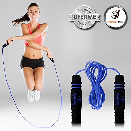 Epitomie Fitness PowerSkip Jump Rope with Memory Foam Handles and Weighted Speed Cable