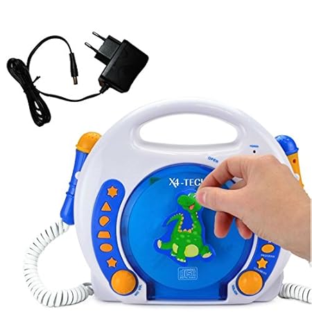X4-Tech Bobby Joey Kinder CD-Player MP3 Blau-Weiss-Orange incl. Netzadapter