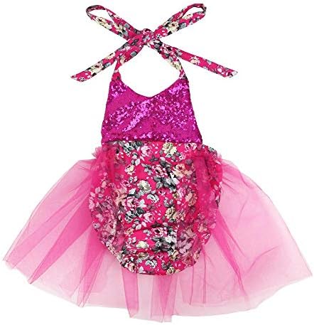Wennikids Baby Girls Sequins Mermaid Bodysuit Romper Jumpsuit Summer Sunsuit Outfits