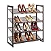 LANGRIA 4-Tier Metal Shoe Rack Utility Shoe Tower Shoe Organizer Shelf for Closet Bedroom & Entryway Bronze