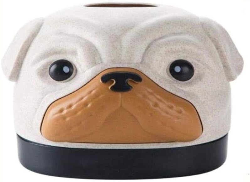 JIAMIN Creative Animal-Shaped Paper Towel Holder - Decorative Tissue Box Cover Complete in Simulation Cute Animal Series (Dog-Beige)
