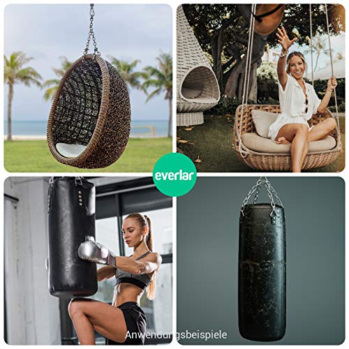 everlar® Hängesessel Schwingfeder Set I Made in EU I Mit Drehwirbel + Sicherungsseil + 2 Karabiner I Für sanftes… – Bild 4