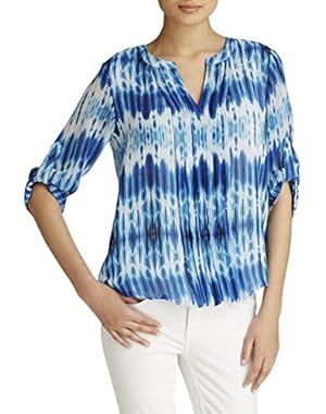 Calvin Klein Womens Printed Chiffon Blouse