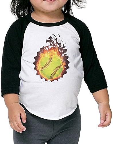 Ice And Fire For Softball Boys And Girls Raglan T-Shirt 3/4 Sleeve Baseball T Shirt Top Cotton