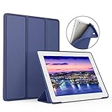 Aoub (Old Model) ipad 2/3/4 case Slim Lightweight Tri-Fold Silicone Stand Cover with Auto Sleep/Wake Function,for Old iPad 2th/3th/4th Generation case (Navy)