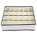 Youngine 24 Cell Collapsible Closet Organizers Drawer Dividers Foldable Clothes Drawer Storage Boxes for Bra Underwear Socks (Beige)
