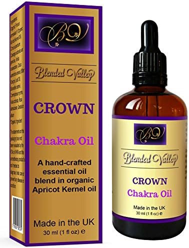 Blended Valley Chakra Oil Crown - Essential Oils Blend of Frankincense, Rose and Sandalwood - Use with Diffuser, Burner, Fragrance Lamp or on Healing Crystals for Aromatherapy, Yoga, Meditation