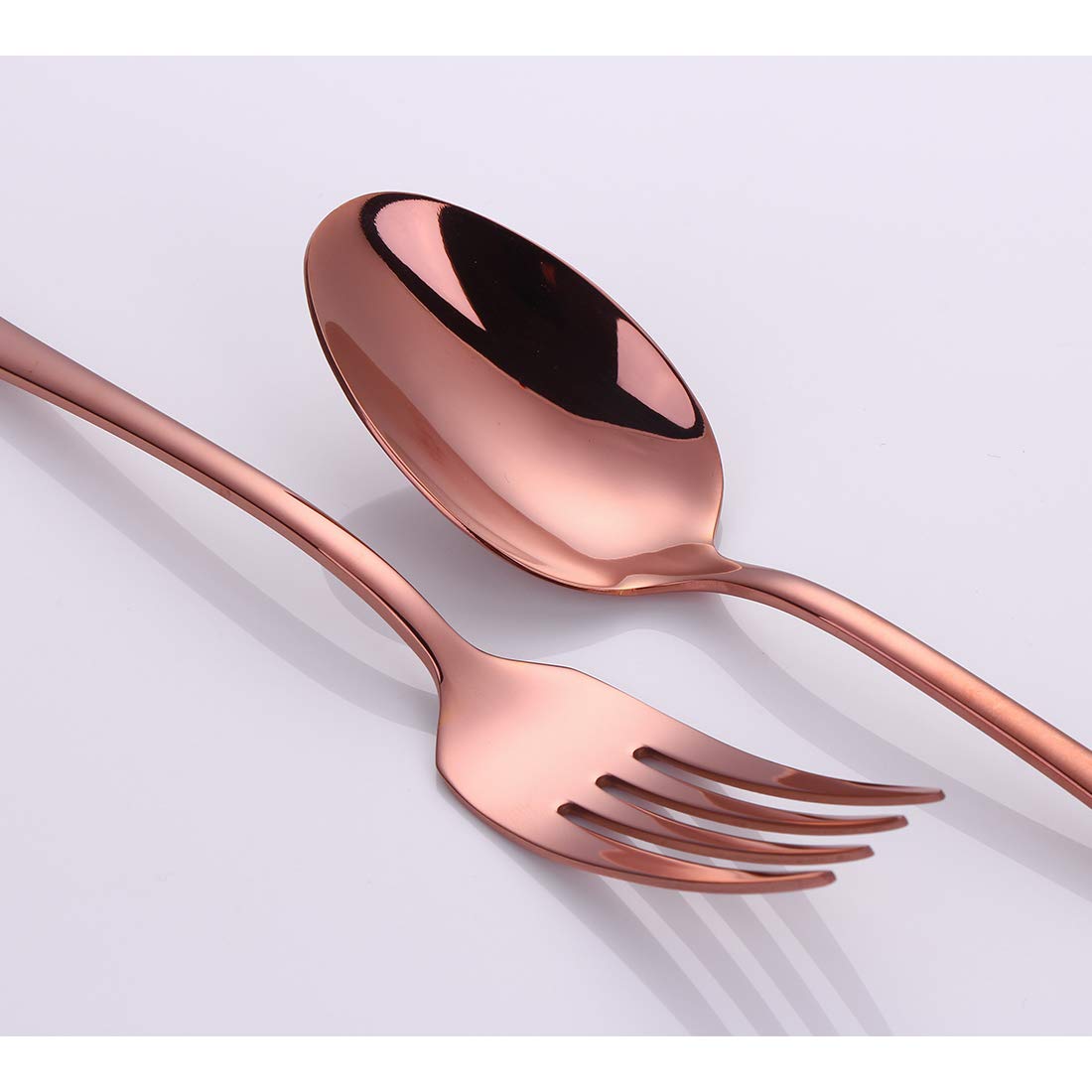 PHILIPALA besteck Edelstahl 4-teiling Utensilienset Geschirr Tafelmesser Esslöffel Gabel Dessertlöffel，Besteck set für die reisende Camping-Roségold