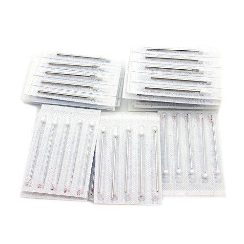 Gospire 100Pcs Mix Body Piercing Needles Sizes 12g 14g, 16g, 18g and 20g,Sterilized Disposable Packaging with Sterilizer Bag