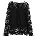 Lovaru Women's Lace Sleeve Chiffon Patchwork Shirt Fashion Blouse
