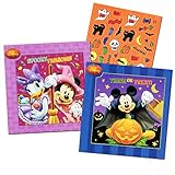 Disney Mickey Mouse and Minnie Mouse Halloween Board Book Set For Kids Toddlers with Halloween Stickers(Set of 2 Small Board Books)