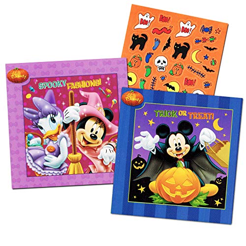 Disney Mickey Mouse and Minnie Mouse Halloween Board Book Set For Kids Toddlers with Halloween Stickers(Set of 2 Small Board Books)