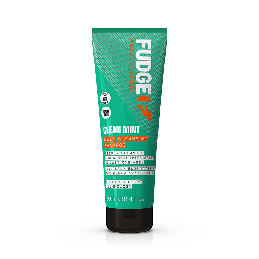 Fudge Clean Mint Shampoo, Deep Cleansing, Clarifying Shampoo, Scalp Care, 5x Stronger Hair, 250 ml