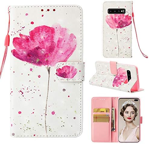Macoku Galaxy S10 Plus Case, 3D Pattern Wallet Full Body Shockproof Folio Case PU Leather Flip Cover with Card Slot Fit with Samsung Galaxy S10+/S10 Plus 6.4 inch 2019