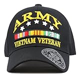 THE HAT DEPOT 1100 Official Licensed 3D Vietnam Veteran Ribbon Logo Cap