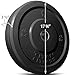 Titan Fitness Single 45 LB Black Economy Olympic Bumper Plate, Rubber with Steel Insert