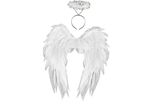 UGPLM Angel Wings and Halo Set for Woman Girls Adult Lightweight Soft Mesh