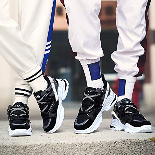 DondPO Men's Walking Athletic Shoes Fashion Casual Sneaker Cross Training Running Footwear for Men Tennis Racquetball Black - Thumbnail 2
