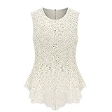 OFTEN Women's Sexy Chic Lace Shirt Fashion Sleeveless Blouse Tops