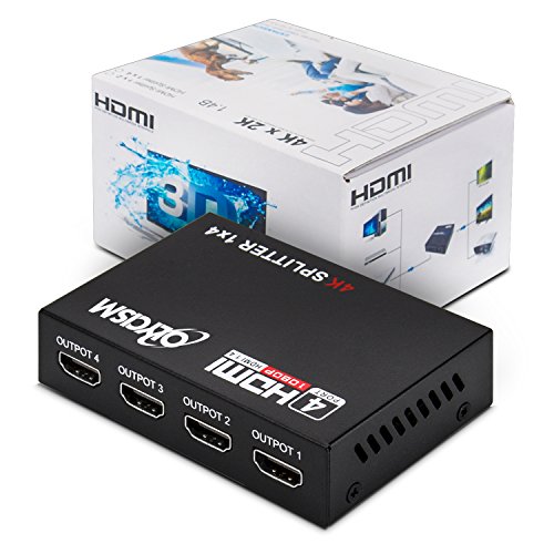 HDMI Splitter Olycism 4K x 2K 4 Ports 1 Input Device to 4 Displays 1X4 Full HD 1080P HDCP Supports HDMI and 3D For DTV HDTV 60hz/ 85hz