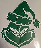 Santa Claus Grinch Christmas Green Vinyl Decal Sticker for Laptop, Notebook, Glass, Plastic or Metal