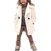rrhss Baby Girls Faux Fur Teddy Long Coat Toddler Kids Winter Fleece Jacket Warm Outwear Clothes