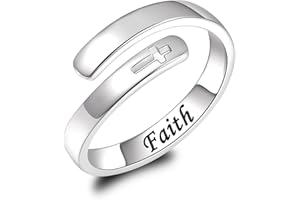 BEILIN 925 Sterling Silver Inspirational Jewelry Rings Adjustable Ring Personality Encouragement Gift for Teens Girls Women