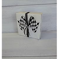 Drink Coaster, Racing Decor, Coasters, Sports Gift, Checkered Flags Coasters, Gift for Race Fan, Coasters, Set of 4, Nascar Gift, Racing Gift