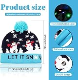 SHOKAN 2 Pack LED Christmas Hat Light-Up Knitted Cap Kids Adults Holiday Party view 3