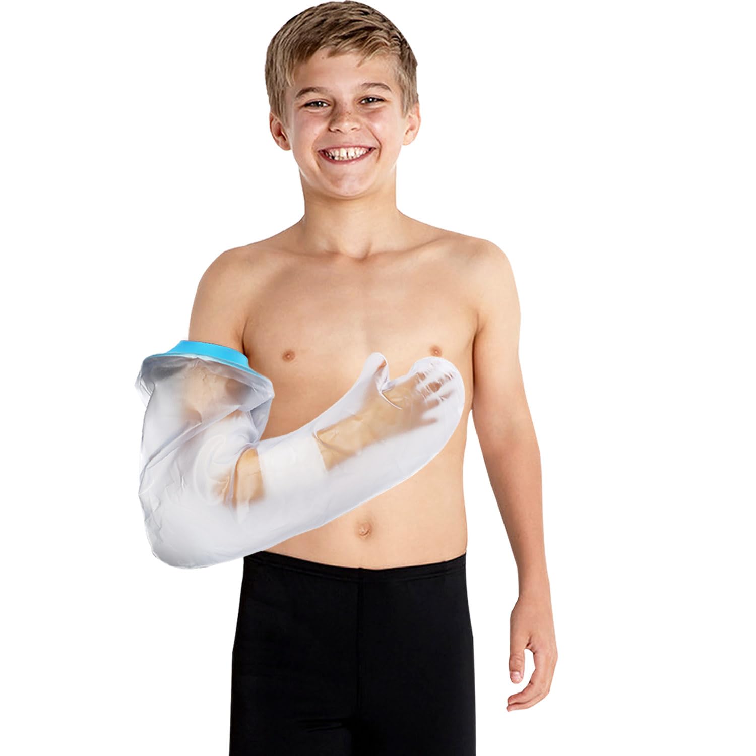 Fundas de yeso para brazo de ducha para niños, impermeable, larga, cubierta protectora completa, suave, cómodo, sello hermético para mantener secas las heridas de los niños, vendaje de baño para adolescentes, mano rota, muñeca, dedo, codo, reutilizable, d