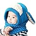 Tusong Unisex Baby Toddle Cute Puppy Dog Ears Winter Knitted Hats Hooded Scarf (Blue)