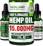 Hemp Oil for Pain Relief - High Bioavailability Hemp Extract - 15000 MG - 100% Natural Pain, Anxiety & Stress Relief - Made in USA - Anti-Inflammatory, Hip & Joint Support - Calm Sleep Aid