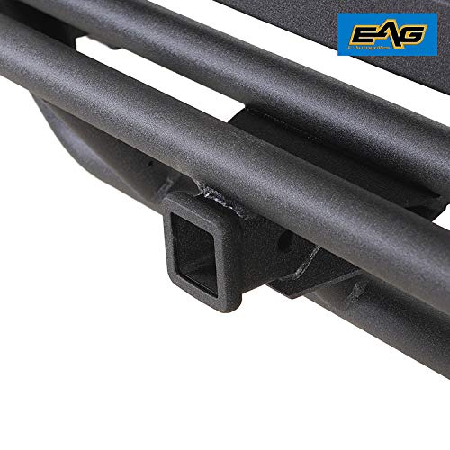 EAG Tubular Rear Bumper with Tire Carrier Black Fit for 8706 Wrangler