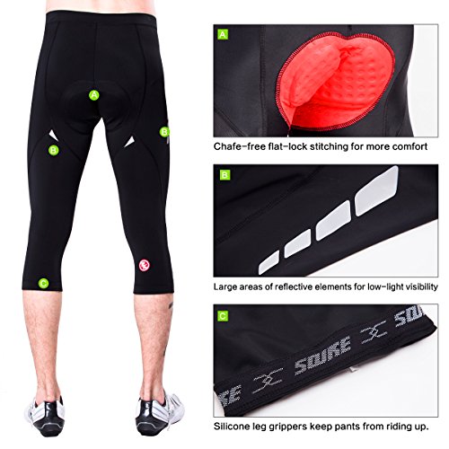 image for Eco-daily Men's 4D Padded 3/4 Cycling Compression Tights & Long Bike B