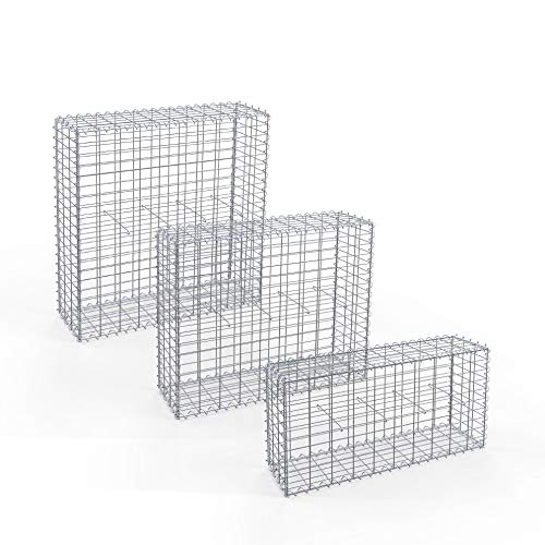 Toolerando Gabione Steinkorb Gabionenzaun Gitterkorb Steinkorb Drahtkorb, 100 x 80 x 30 cm, inkl. Distanzhalter – Bild 7