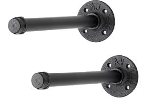 DABILONGC Industrial Pipe Clothes Rack (Black, 8 in)