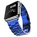 Apple Watch Band Series 2 Series 1, J&D [Luxury Series] 42mm Apple Watch Series 2 Series 1 Stainless Steel Replacement Strap with Metal Clasp Adapter for Apple Watch 42mm Series 2&1 - Blue