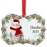Silver Tabby Siberian Cat Christmas Ornament 2024