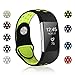 POY Replacement Bands Compatible for Fitbit Charge 2, Adjustable Breathable Wristbands with Air Holes Straps, Large Black Yellow 1PC