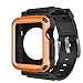 Simpeak Rugged Protective Case with Black Strap Bands Compatible with Apple Watch Series 3 Series 2 42mm, Orange