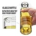 TOPOKO Handmade 18.5 Ounce Glass Water Bottle-Extra Strong Crystal Glass Bottle Bpa-Free, Lead-Free with Handmade Handle Nylon Sleeve (Grey)