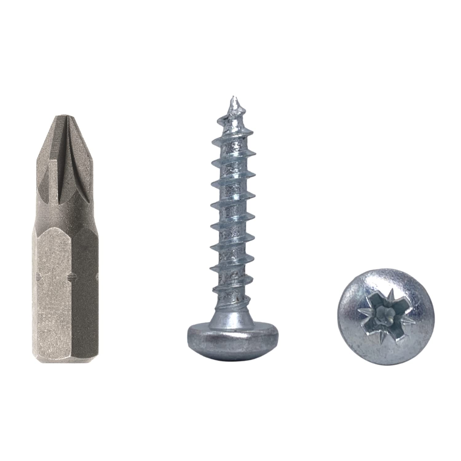 (Pack of 200 pcs) DIN 7981 Zinc Plated Steel 5.0 x 25 mm Wood Screws, Chipboard Screws with Pan Head, Universal Pozi-Drive Screw, PZ Fully Threaded (200, 5.0 x 25 mm)