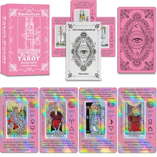 Pink Holographic Tarot With Meanings