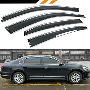 Amazon.com: For VW Passat B5 3B 4pcs Tape-On Window Visor ... aftermarket wire harness black piece 