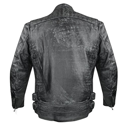 Xelement XS20250 Menace Mens Black Armored Leather Motorcycle
