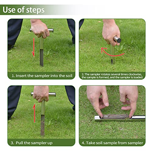 Soil Probe 12 Inch With 2 Bags, Soil Sample Probe For Lawn House Plants