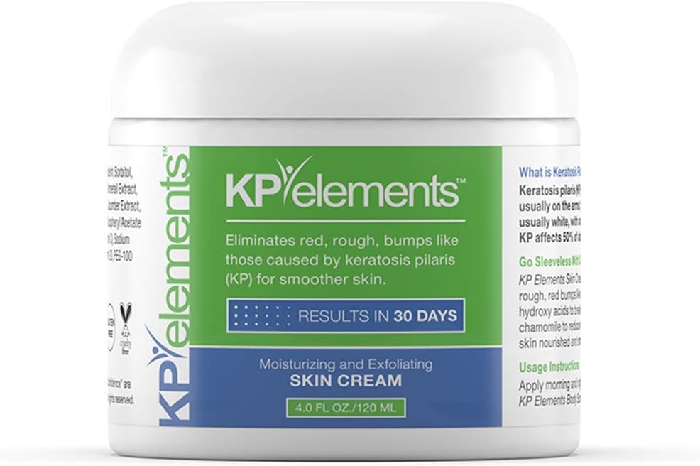KP Elements Keratosis Pilaris Exfoliating Skin Cream Treatment, 4 fl oz. - All-Natural, Soothing, Healing Ingredients